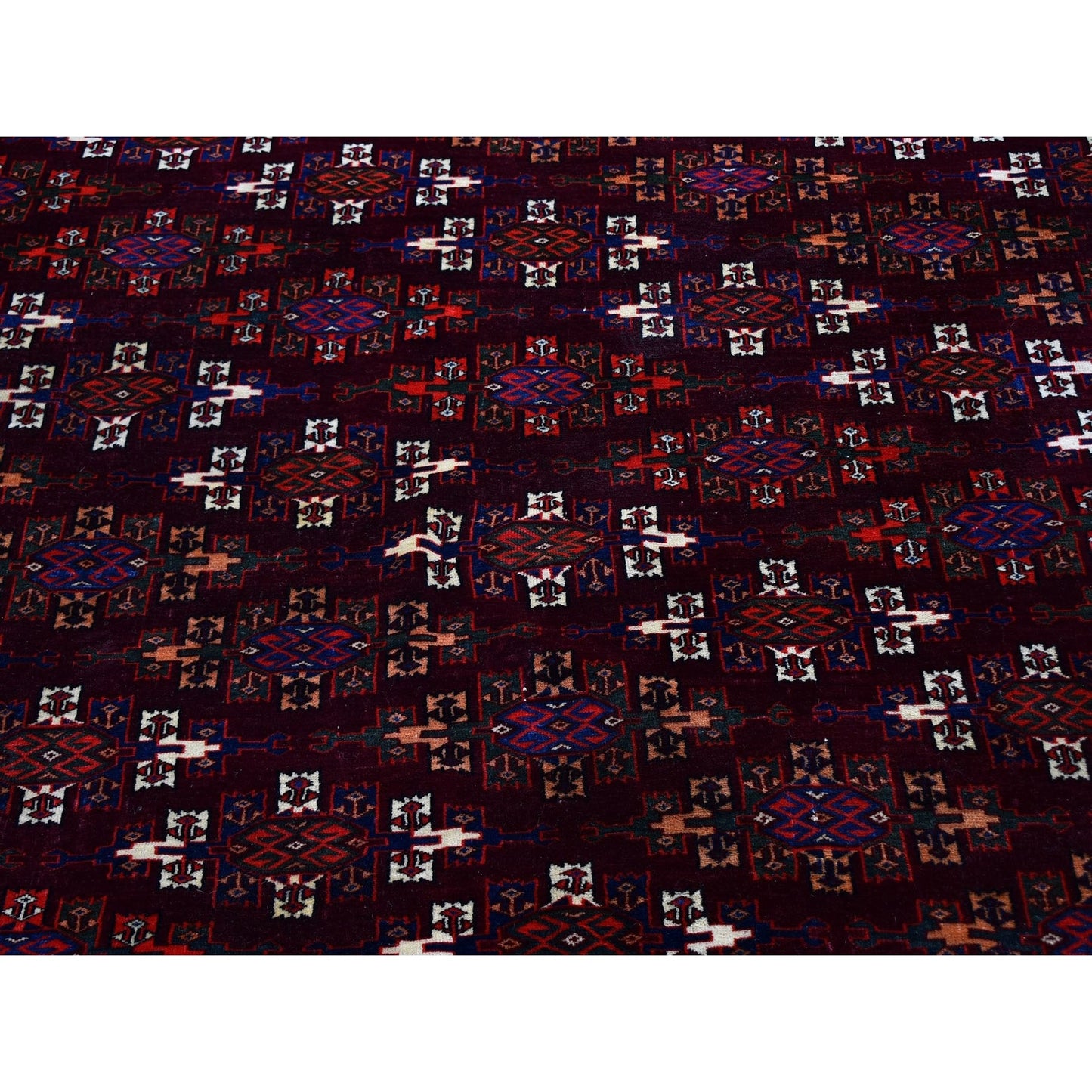 KPSI 6'7"x9'6" Red Vintage Turkoman Yomut Bokara Main Rug 300