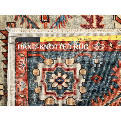 5'X7' Light Green Heris All Over Design Aryana Grade Hand Knotted Wool Rug