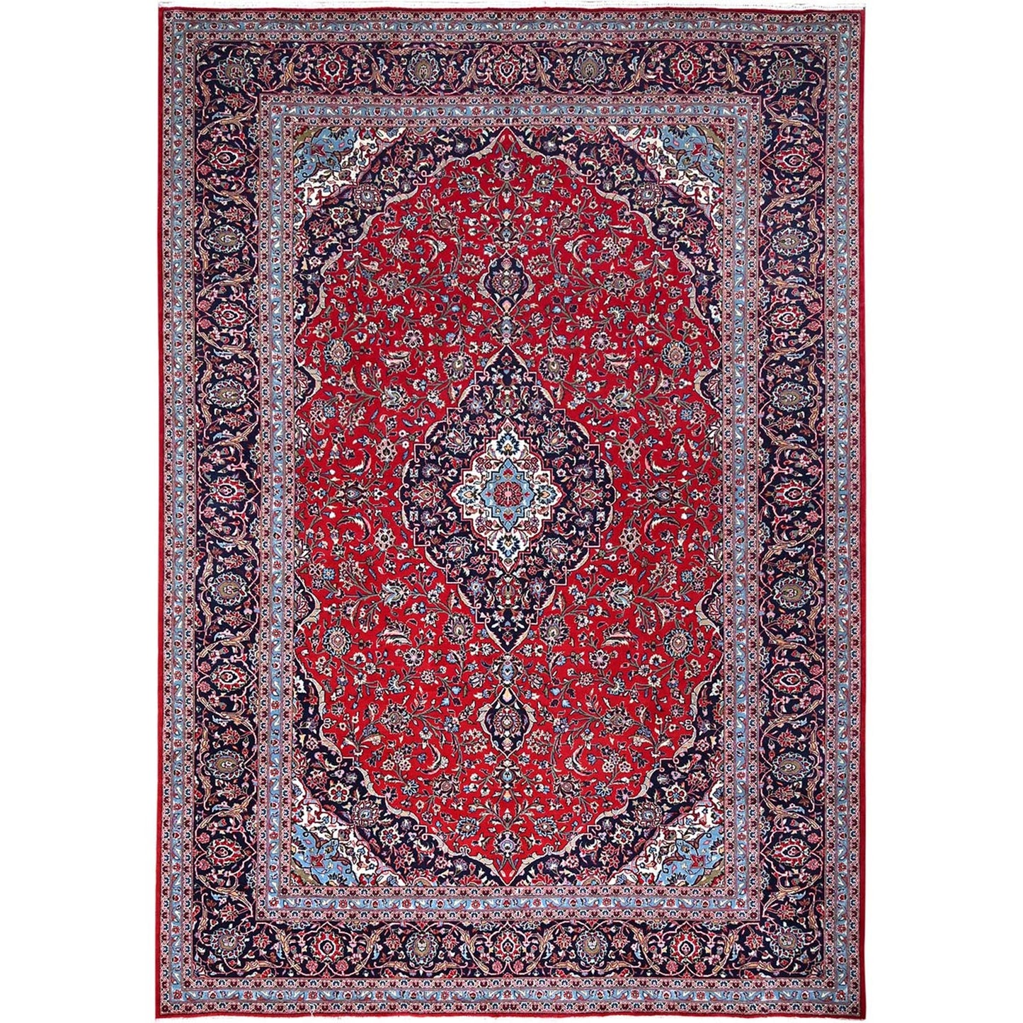 9'6"X13'5" Portia Red Hand Knotted Wool Tribal Floor Vintage Kishoon Rug