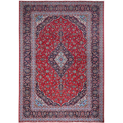9'6"X13'5" Portia Red Hand Knotted Wool Tribal Floor Vintage Kishoon Rug