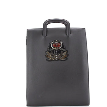 Christian Louboutin Trictrac Portfolio Bag Embroidered Studded Leather Large
