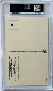 Mickey Mantle Autographed Hall Of Fame Plaque Postcard (Psa)