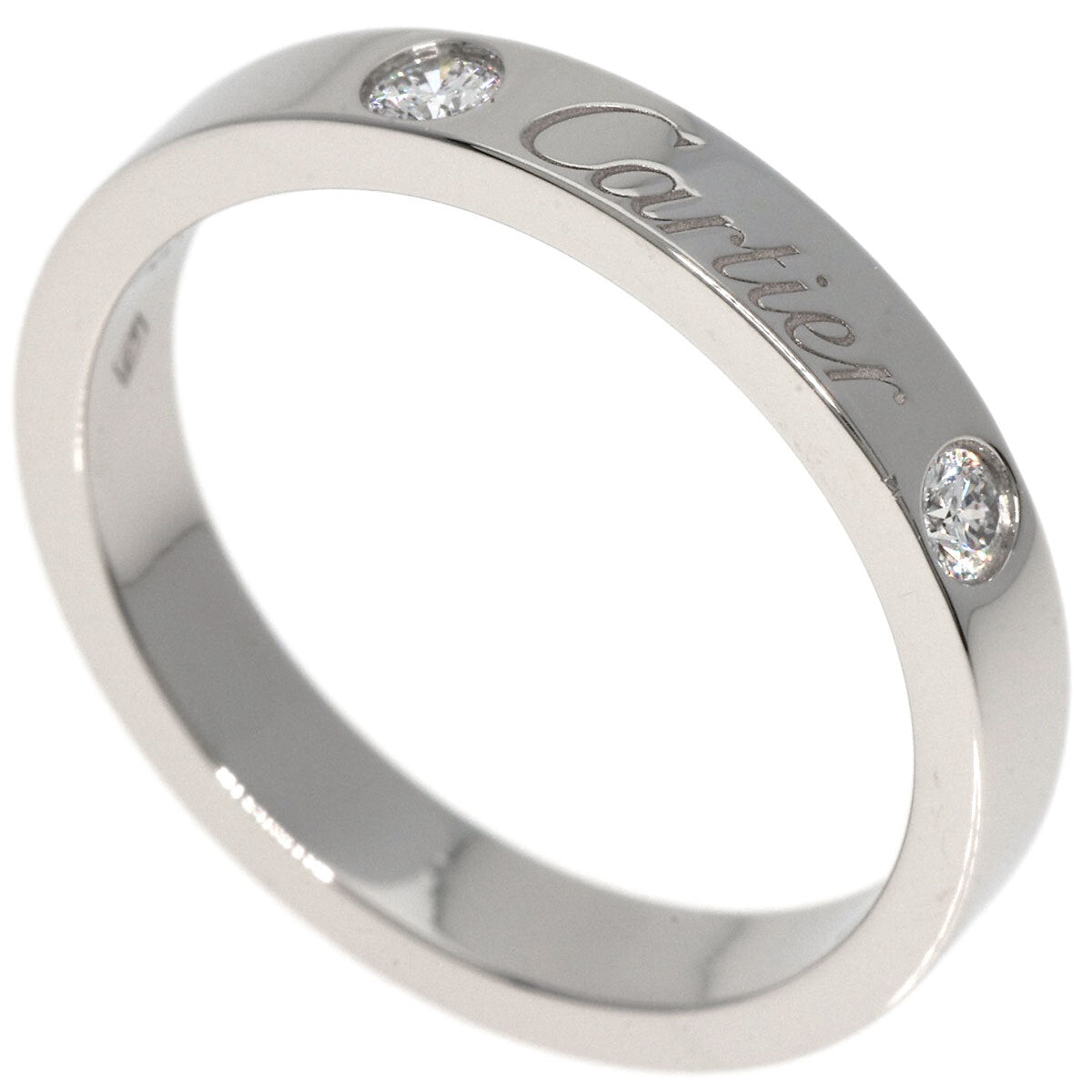 Cartier   Ring Engraved 2P Diamond #50 Platinum
