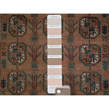 2'4"X7'8" Brown Vintage Zoroastrian Sheeraz Hand Knotted Wool Runner Rug