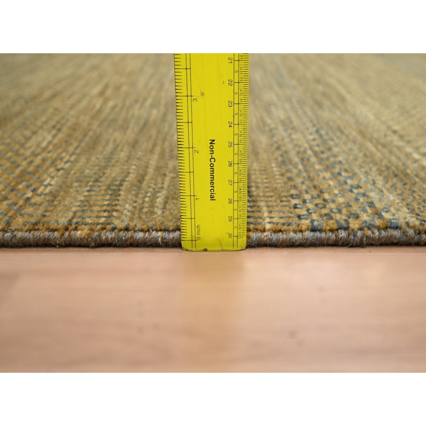 2'8"X8' Almond Brown Hand Knotted Grass Design Wool And Silk Runner Rug