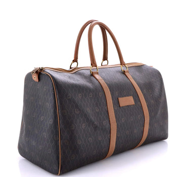 Christian Dior Vintage Duffle Bag Honeycomb Coated Canvas Large