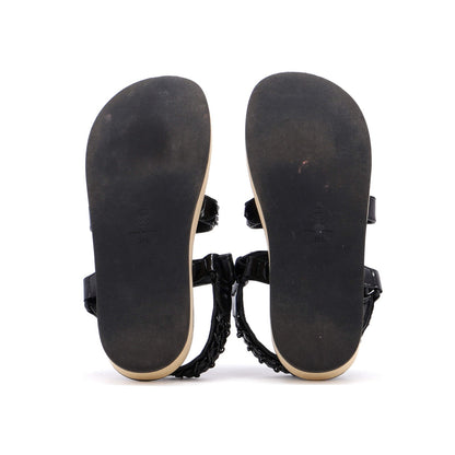 Chanel Women'S Chain Cc Slingback Sandals Quilted Leather With Cork