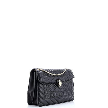 Bvlgari Serpenti Forever Shoulder Bag Quilted Leather Medium