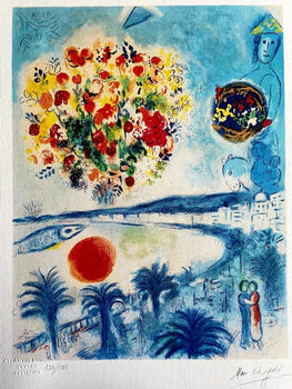 Marc Chagall Lithograph (Coa Original Hand-Signed In Pen) Hand-Numbered Crayon