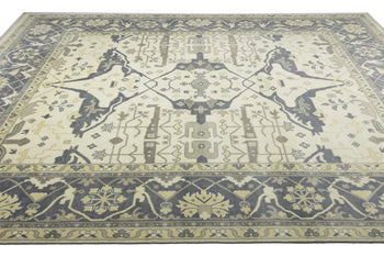 Handmade Oushak Oriental Rug 12X15 Ft Oversized