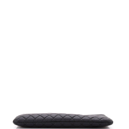 Chanel Boy O Case Clutch Quilted Lambskin Large