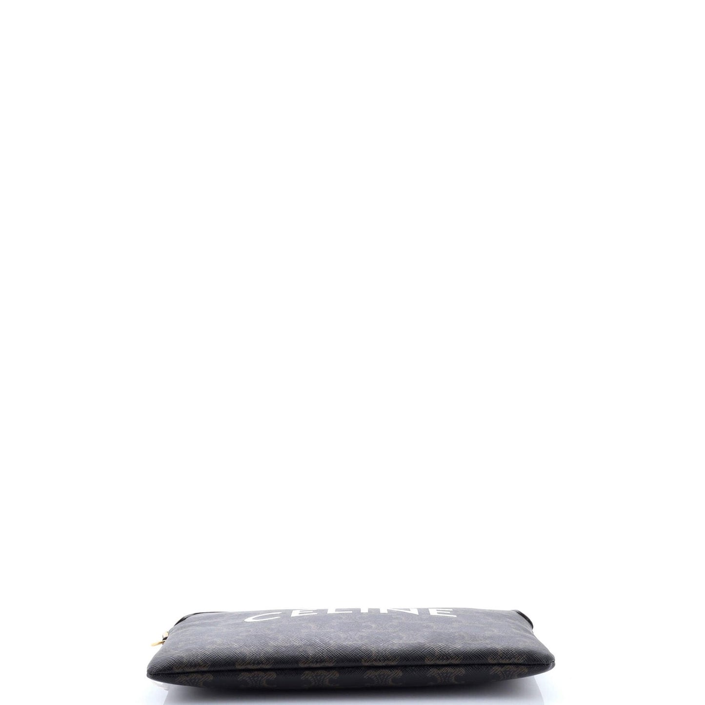 Celine Logo Zip Wristlet Pouch Triomphe Coated Canvas Small