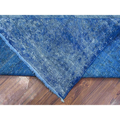9'5"X12'7" Mavericks Blue Vintage Zoroastrian Karman Wool Oriental Rug