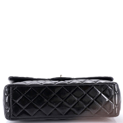Chanel Classic Double Flap Bag Quilted Patent Maxi