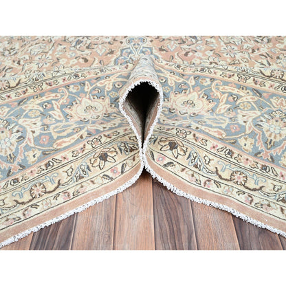 11'1"X17'2" Peach Zoroastrian Hand Knotted 100% Wool Oversized Rug