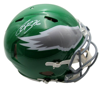 Saquon Barkley Signed Kelly-Green Full Size Authentic Helmet Eagles Psa 195216