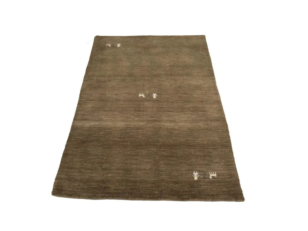 Brown wool area rug modern gabbeh 3x5 brown tribal design entryway carpet