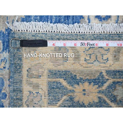 2'7"X11'8" True Blue Hand Knotted Wool Mahal All Over Design Runner Rug