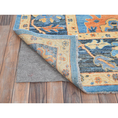 9'4"X12'4" Norse Blue Pure Wool Densely Woven Hand Knotted Oriental Rug