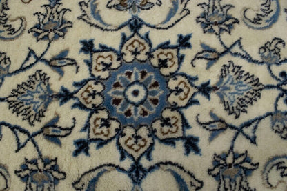 Small Cream Nain Oriental Rug Handmade Plush