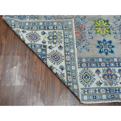 8'X9'9" Colorful Fusion Kazak Pure Wool Hand-Knotted Oriental Rug