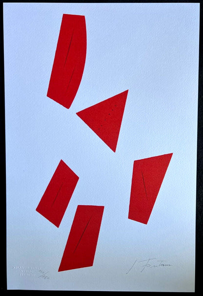 Lucio Fontana Lithograph Coa Signed In Pen (Numbered In Pencil)