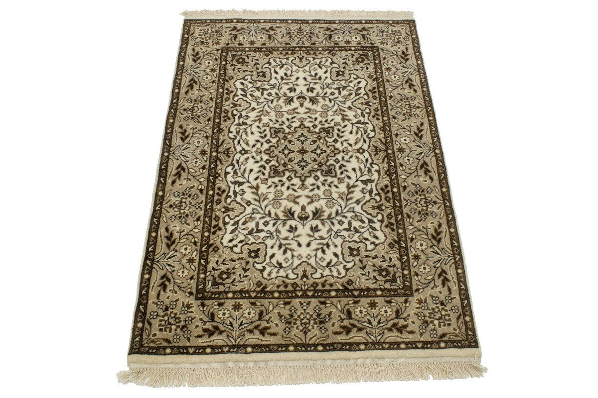 3X4 Handmade Small Classic Kirman Floral Rug Wool Oriental Area Decor Carpet
