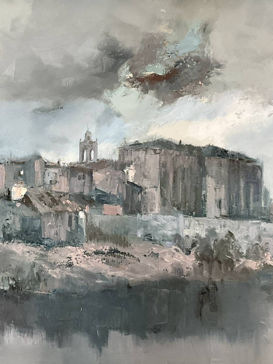 Carlos Puente Suburban Landscape Original Oil Painting Spanish Artist Signed