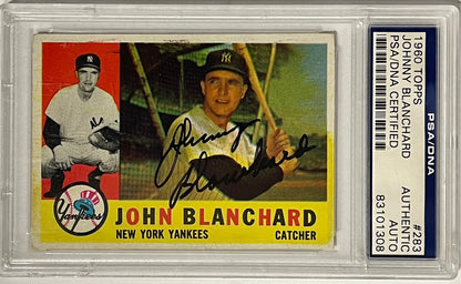 John Blanchard Autographed 1960 Topps Card #283