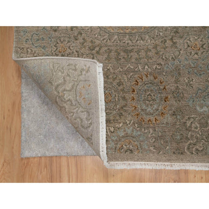 3'X4' Beaver Brown Mamluk Design Pure Himalayan Wool Hand Knotted Rug