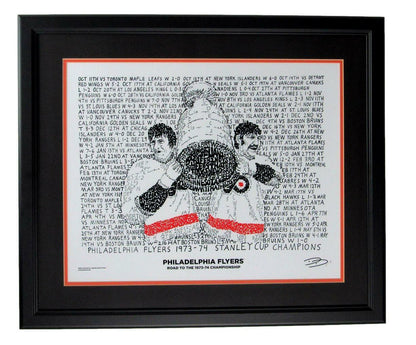 Philadelphia Flyers 1973-74 Stanley Cup Champs 16X20 Word Art Framed 166788