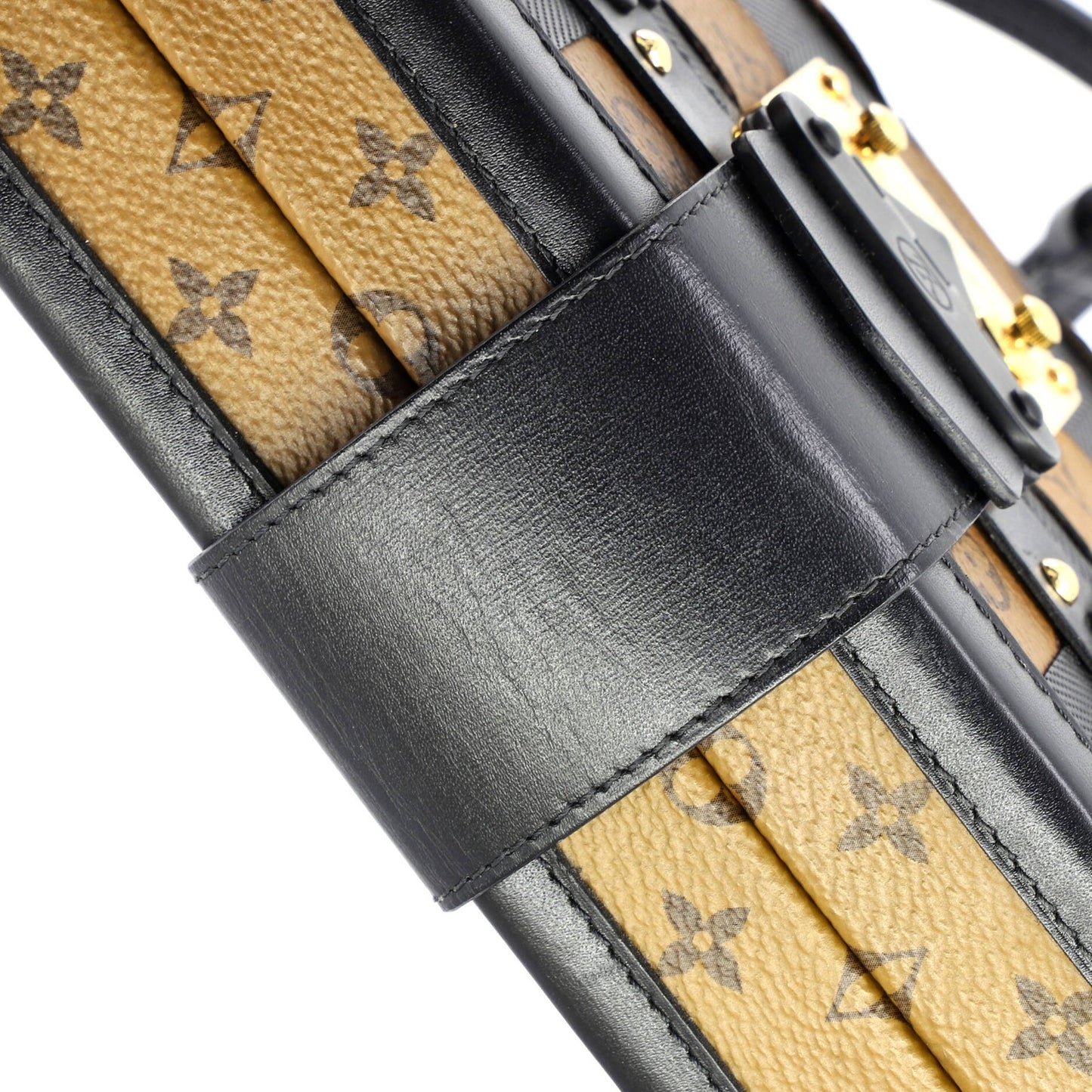 Louis Vuitton Petite Malle Handbag Damier Tressage Monogram Canvas And Leather