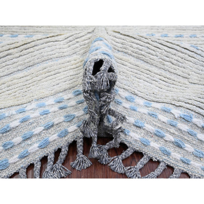 Rug 10'2"x14'7" Gray Moroccan Weave Minimalist Design Hand Knotted Wool