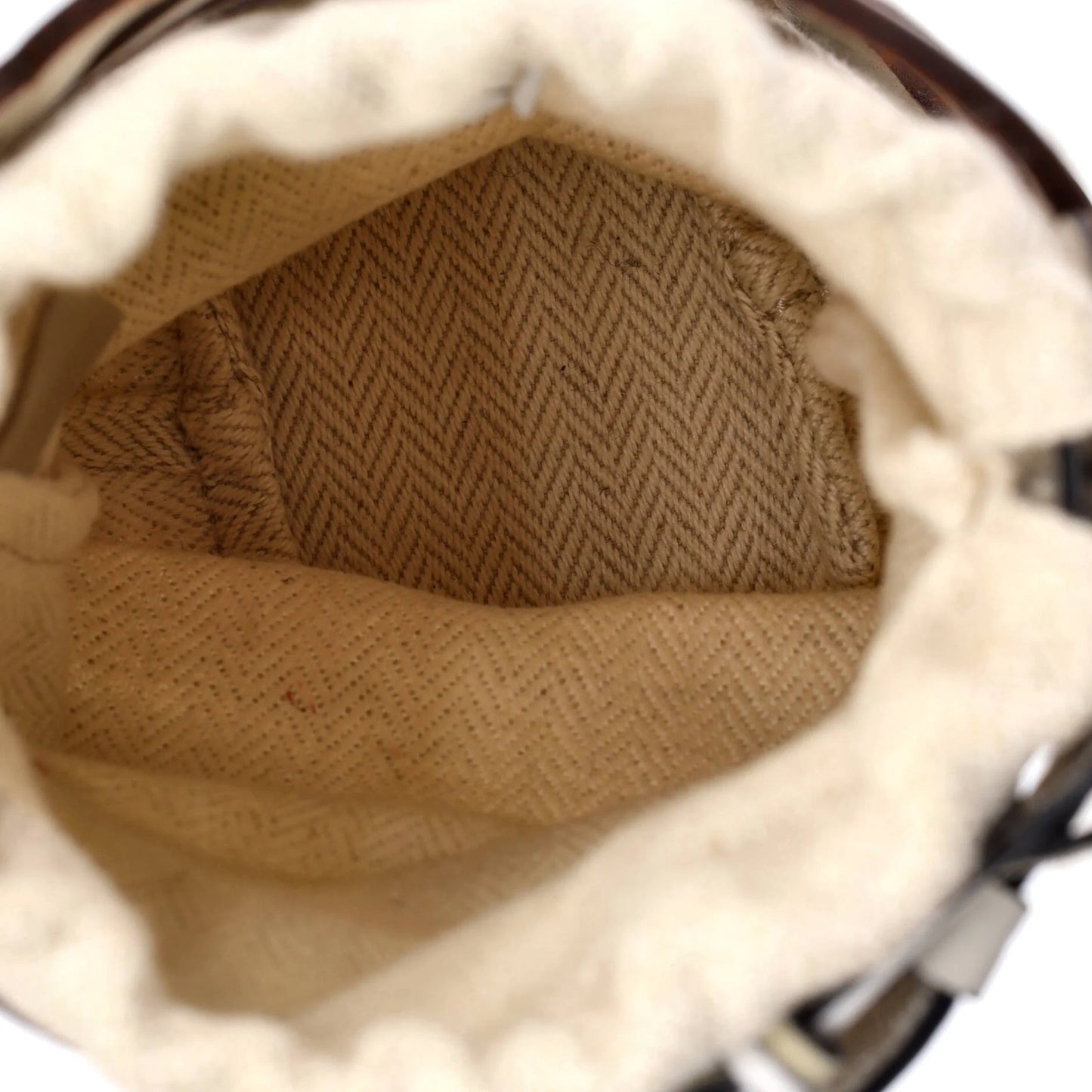 Loewe Anagram Drawstring Bucket Crossbody Bag Leather With Canvas Mini