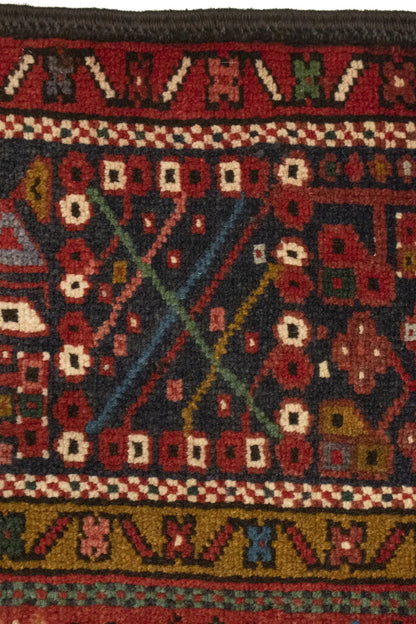 Handmade Vintage Tribal Geometric Area Rug Rusty