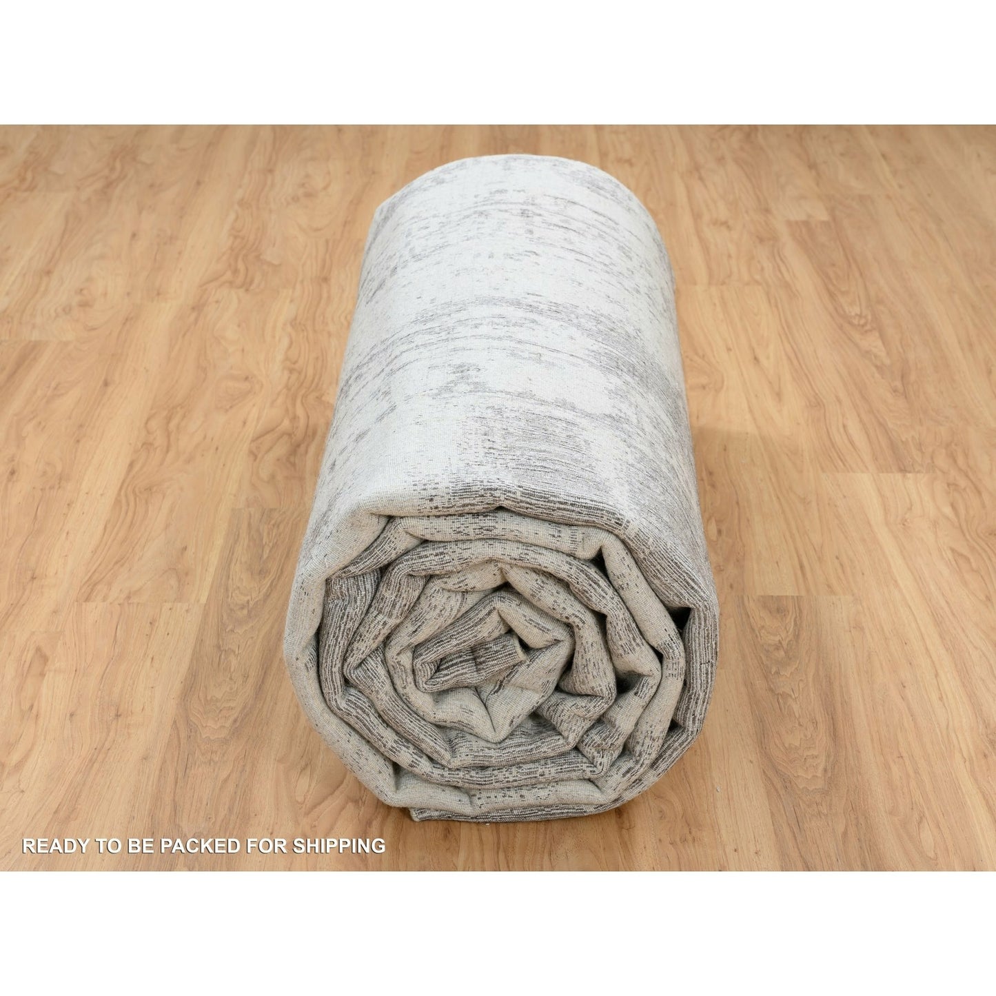 12'X18'1" Black Modern Design Wool And Silk Hand Loomed Oversized Rug