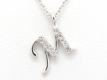 La Soma Diamond 0.06Ct Initial M Necklace K18 White Gold
