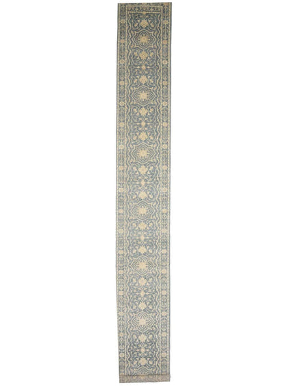 2'6X19'9 Hand-Knotted Oriental Rug Floral Style Transitional Hallway Carpet