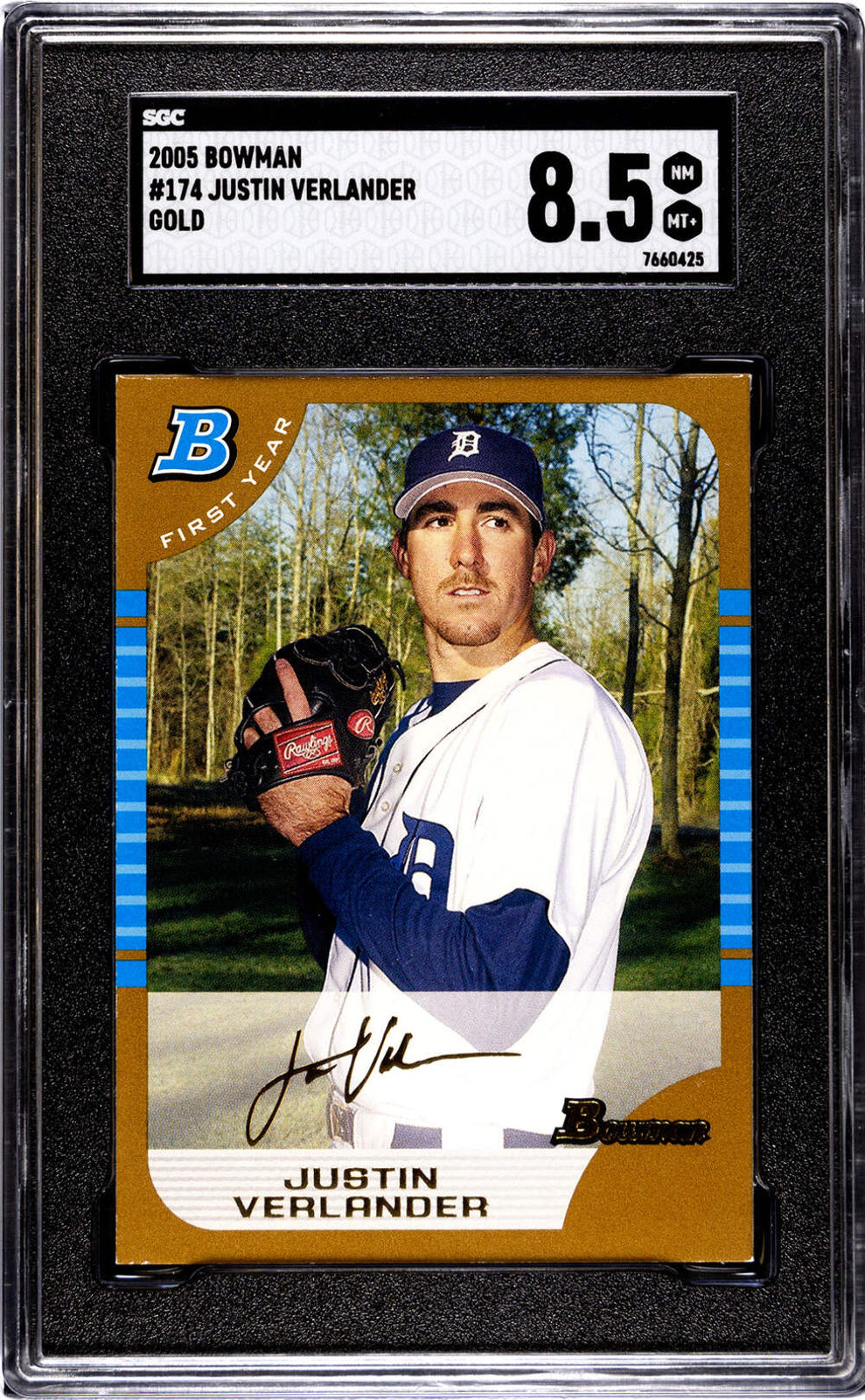 Justin Verlander 2005 Bowman #174 Gold 8.5 Sgc