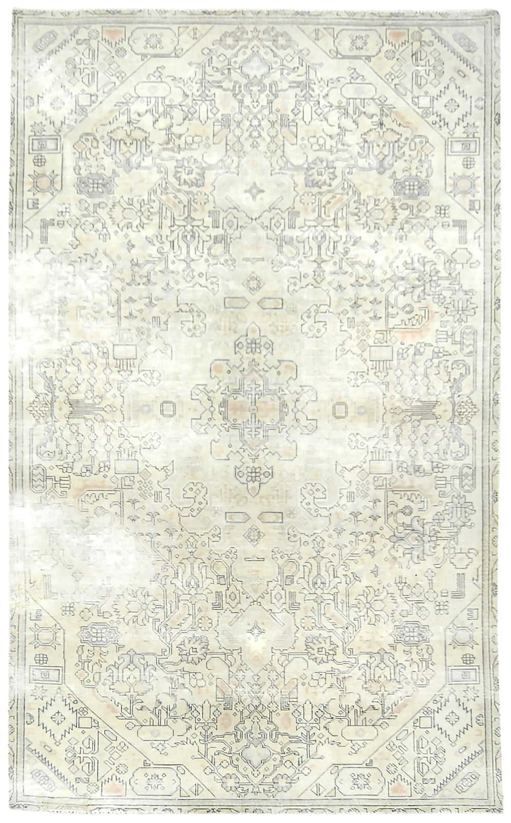 Antique Distressed Oriental Rug Classic Floral