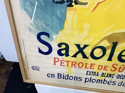 Jules Cheret 1895 Lithograph Poster Saxoleine Framed Original French Artwork