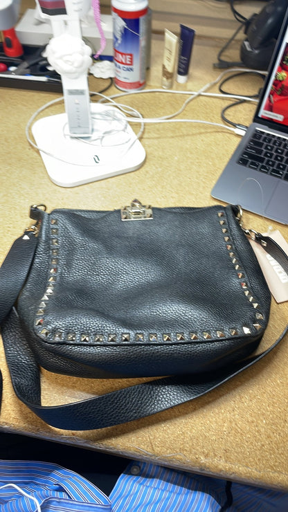 Valentino Garavani Rockstud Flip Lock Messenger Bag Leather Small