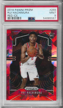 Rui Hachimura 2019 Panini Prizm Red Ice Rookie Card (Psa Mint 9) #255