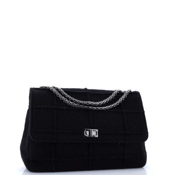 Chanel Chocolate Bar Mademoiselle Flap Bag Quilted Wool Jumbo