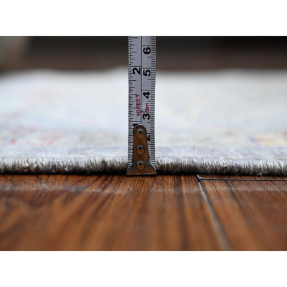 3'X19'9" Echo Gray Fine Aryana Collection Xl Runner Oriental Rug