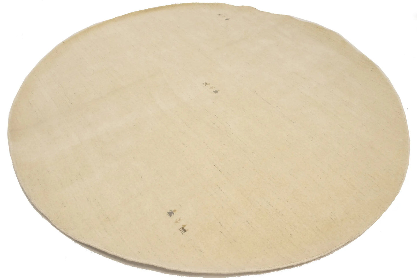 Handmade Round Oatmeal Tribal Pictorial Gabbeh Rug Modern Decor