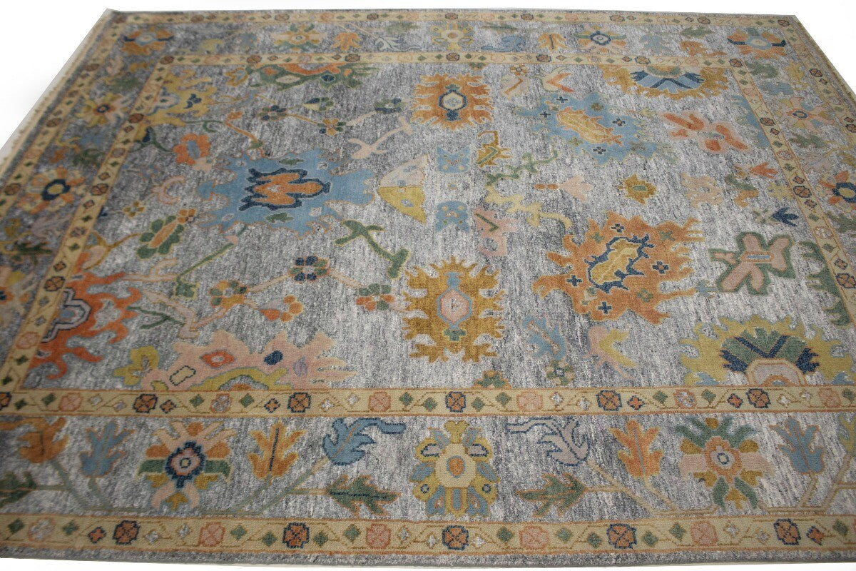 Handmade Oushak Floral Style Rug Colorfast Wool