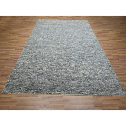 8'X10' Gray Kohinoor Pattern Small Geometric Design Hand Knotted Wool Rug