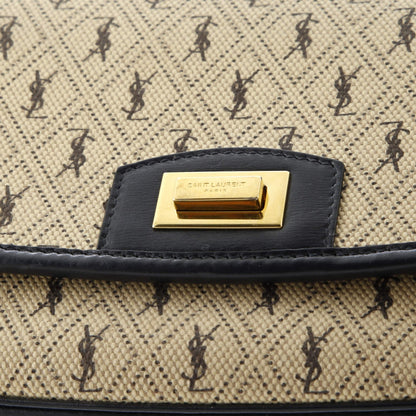 Saint Laurent Flap Satchel Monogram All Over Canvas And Leather Medium