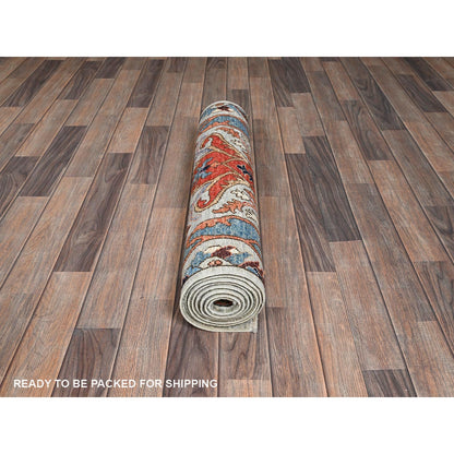 2'8"X8'3" Gray Aryana Grade High Mountain Wool Hand Knotted Runner Rug
